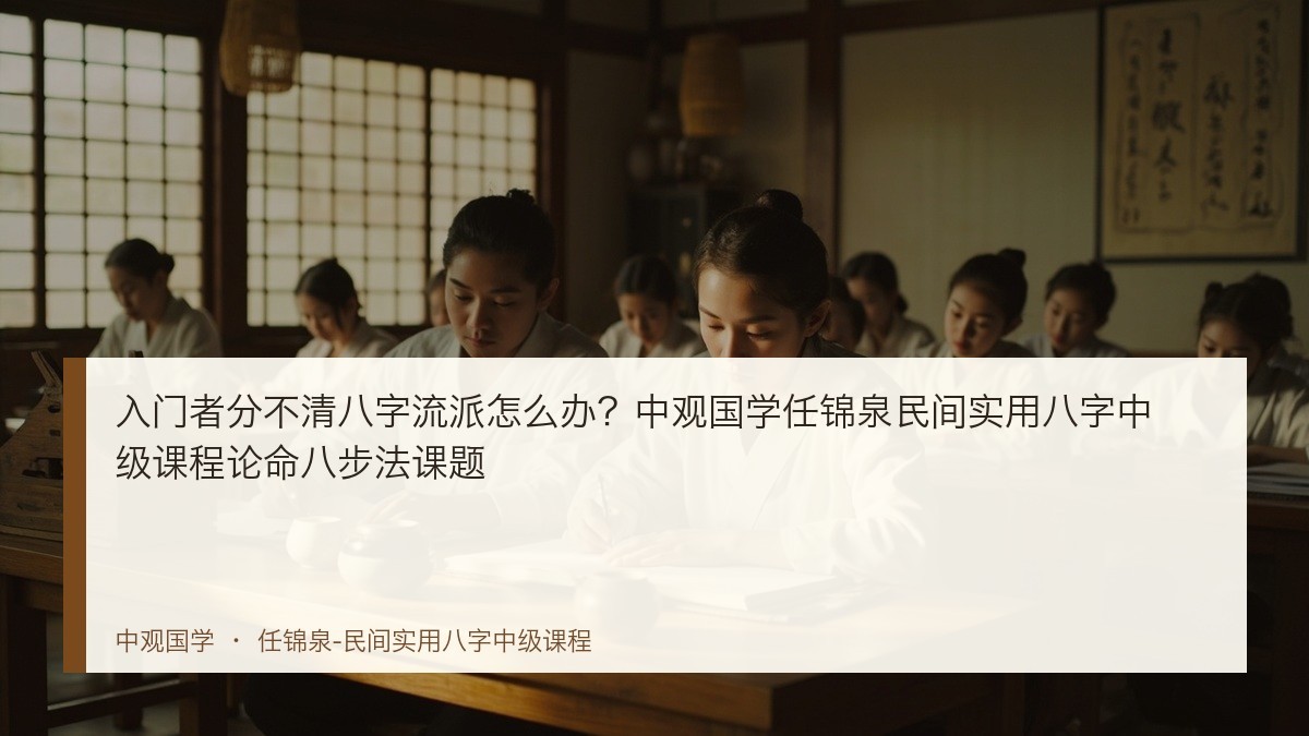 入门者分不清八字流派怎么办?中观国学任锦泉民间实用八字中级课程论命八步法课题