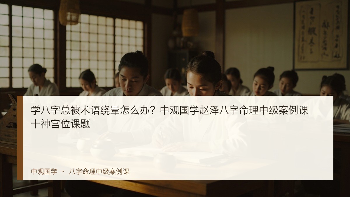学八字总被术语绕晕怎么办?中观国学赵泽八字命理中级案例课十神宫位课题