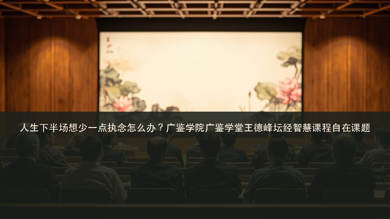 人生下半场想少一点执念怎么办?广鉴学院广鉴学堂王德峰坛经智慧课程自在课题