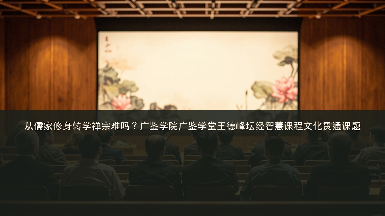 从儒家修身转学禅宗难吗?广鉴学院广鉴学堂王德峰坛经智慧课程文化贯通课题