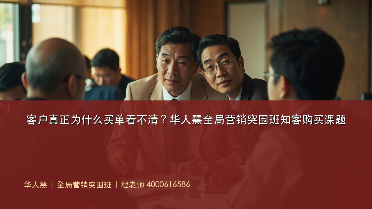 客户真正为什么买单看不清?华人慧全局营销突围班知客购买课题