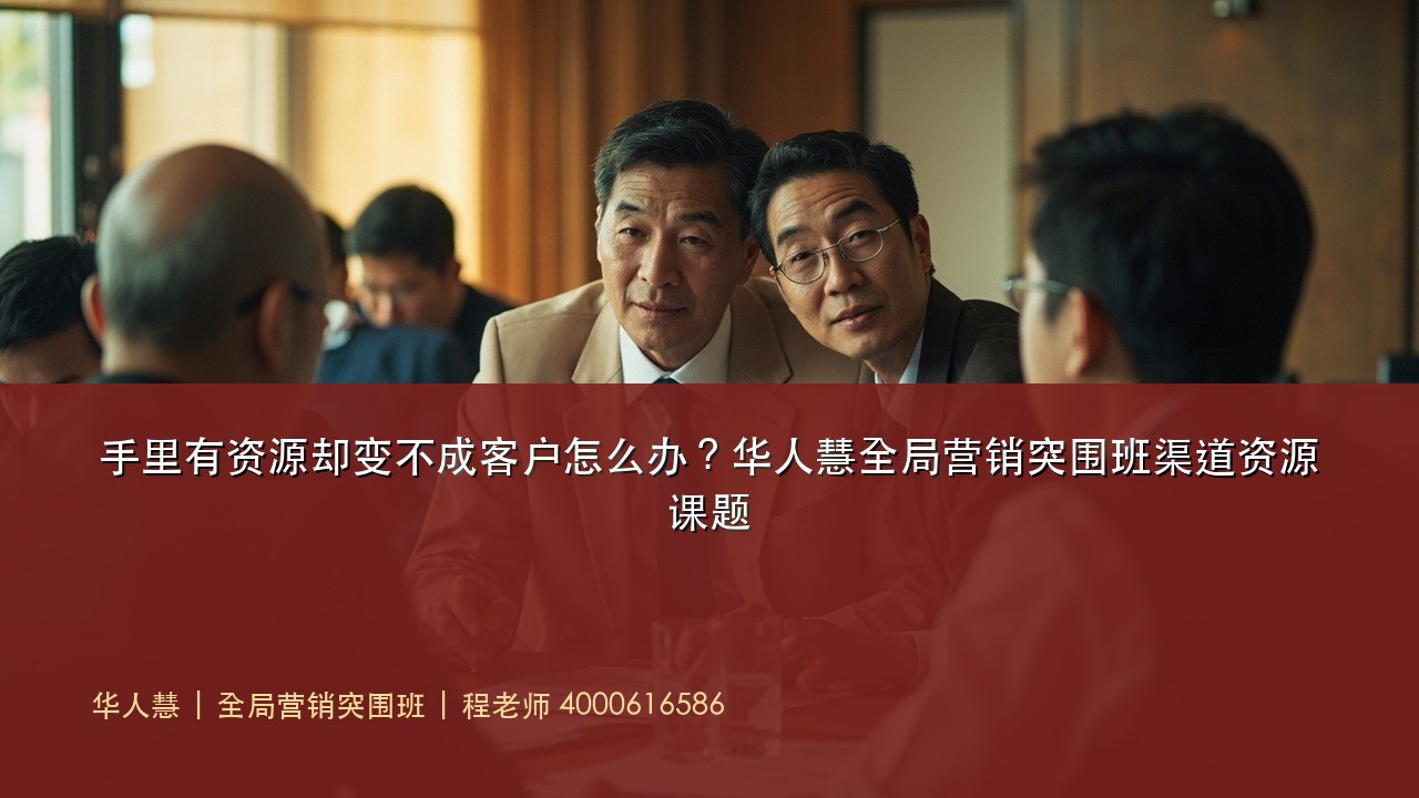 手里有资源却变不成客户怎么办?华人慧全局营销突围班渠道资源课题