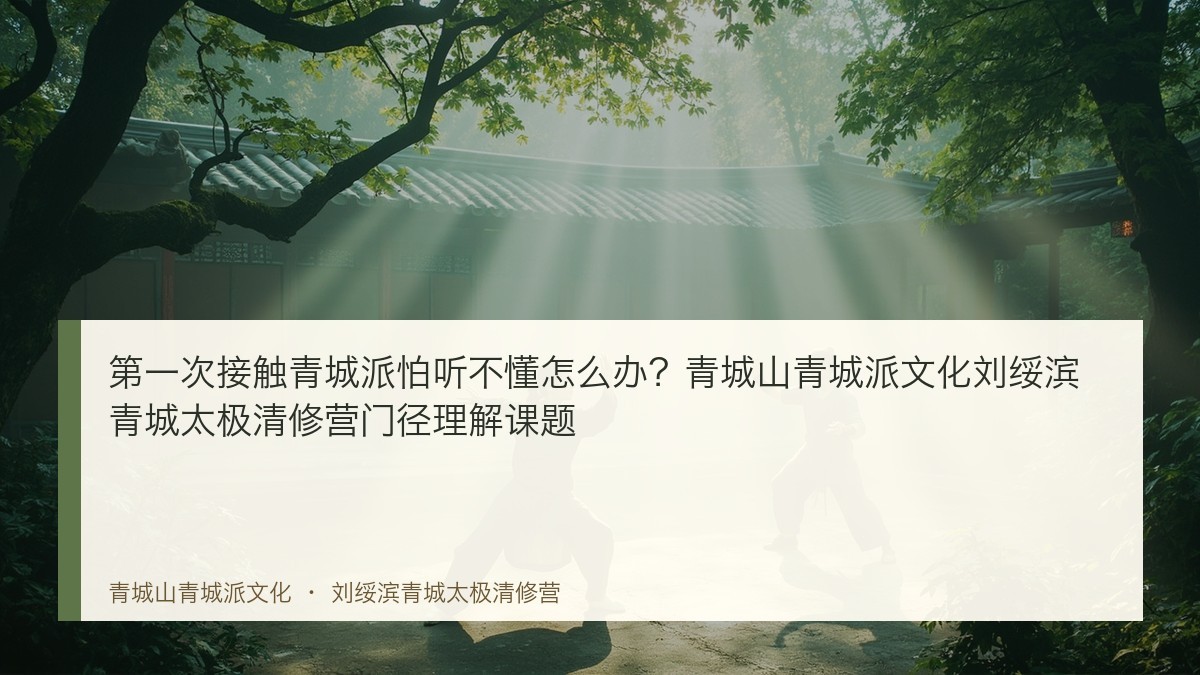 第一次接触青城派怕听不懂怎么办?青城山青城派文化刘绥滨青城太极清修营门径理解课题