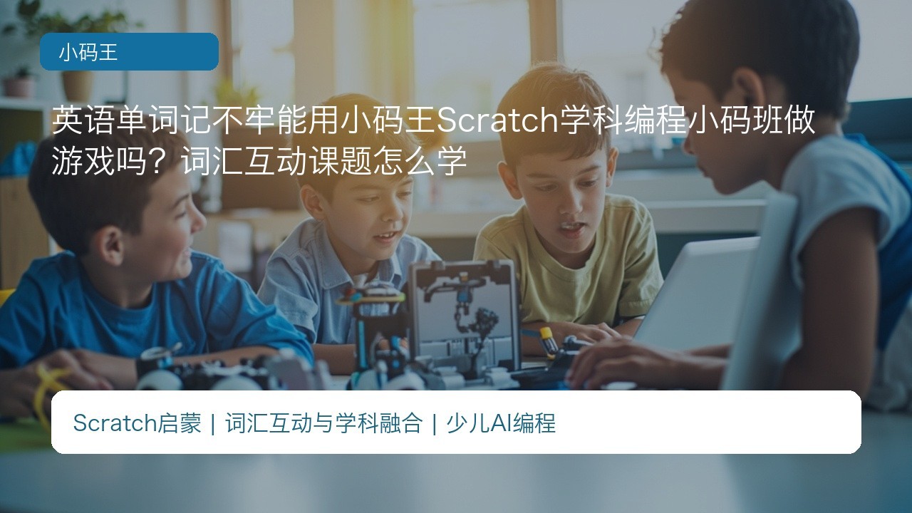 英语单词记不牢能用小码王Scratch学科编程小码班做游戏吗？词汇互动课题怎么学