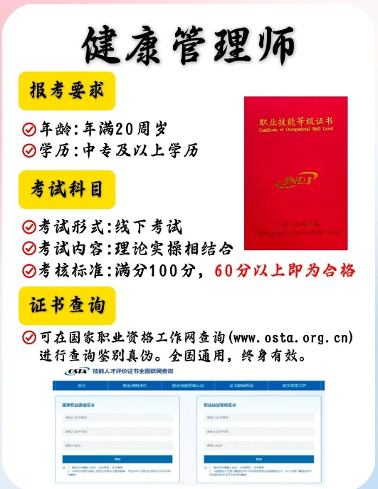 中培华创健康管理师证书课程