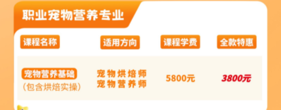 派多格职业宠物营养专业课程