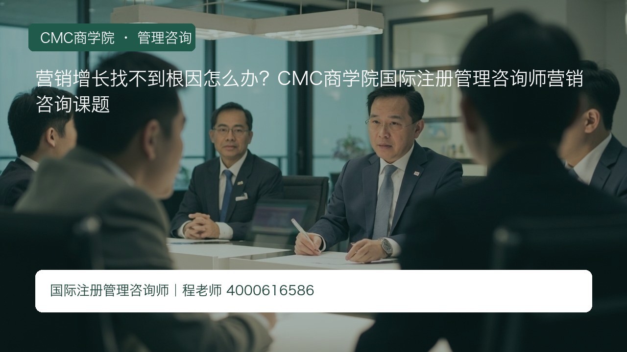 营销增长找不到根因怎么办?CMC商学院国际注册管理咨询师营销咨询课题