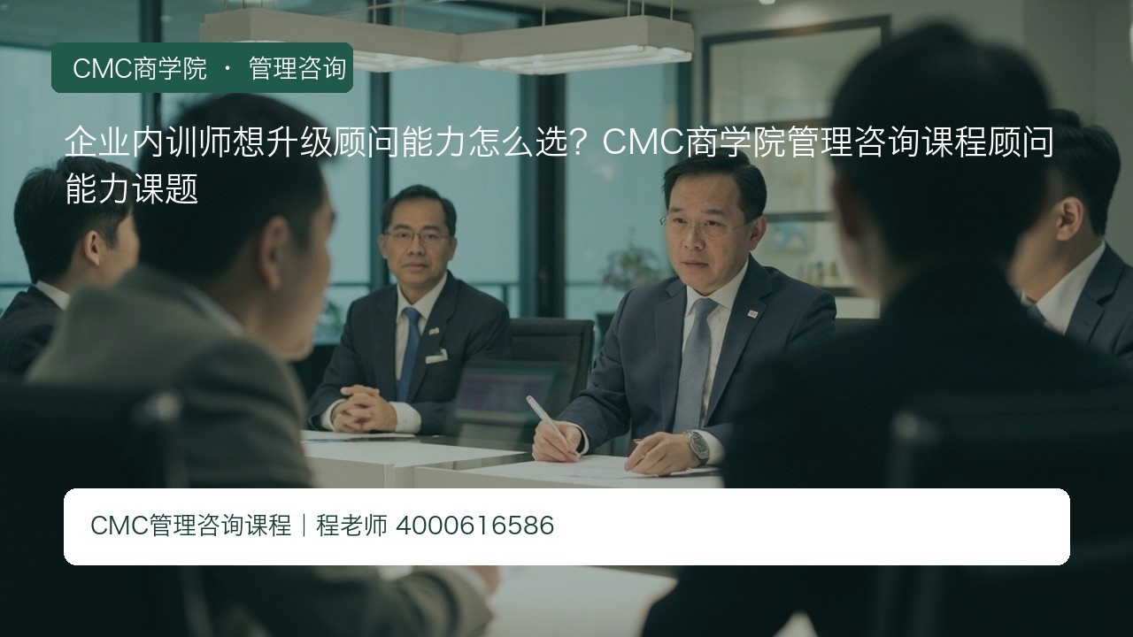 企业内训师想升级顾问能力怎么选?CMC商学院管理咨询课程顾问能力课题
