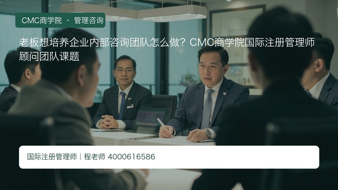老板想培养企业内部咨询团队怎么做?CMC商学院国际注册管理师顾问团队课题