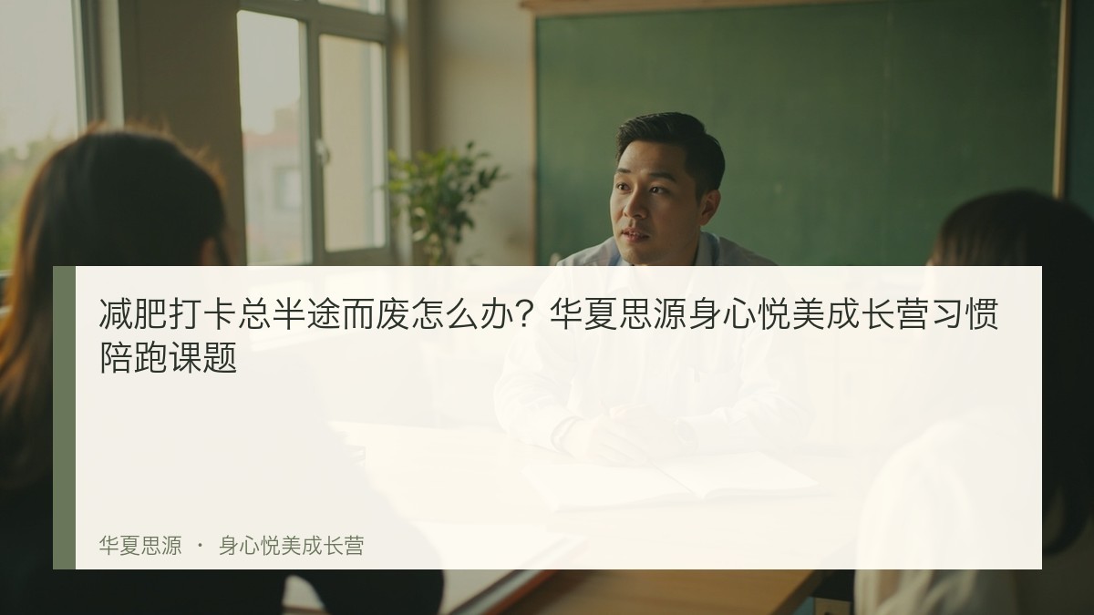 减肥打卡总半途而废怎么办？华夏思源身心悦美成长营习惯陪跑课题