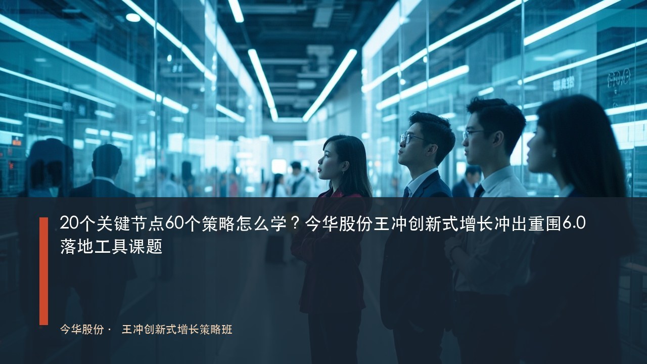 20个关键节点60个策略怎么学？今华股份王冲创新式增长冲出重围6.0落地工具课题