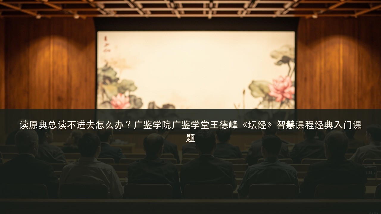 读原典总读不进去怎么办?广鉴学院广鉴学堂王德峰《坛经》智慧课程经典入门课题