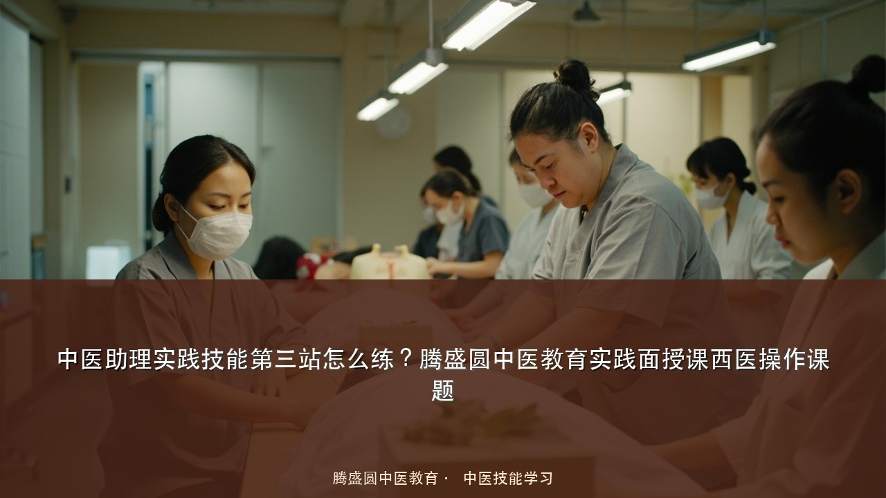 中医助理实践技能第三站怎么练?腾盛圆中医教育实践面授课西医操作课题
