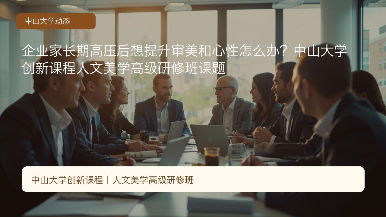 企业家长期高压后想提升审美和心性怎么办?中山大学创新课程人文美学高级研修班课题