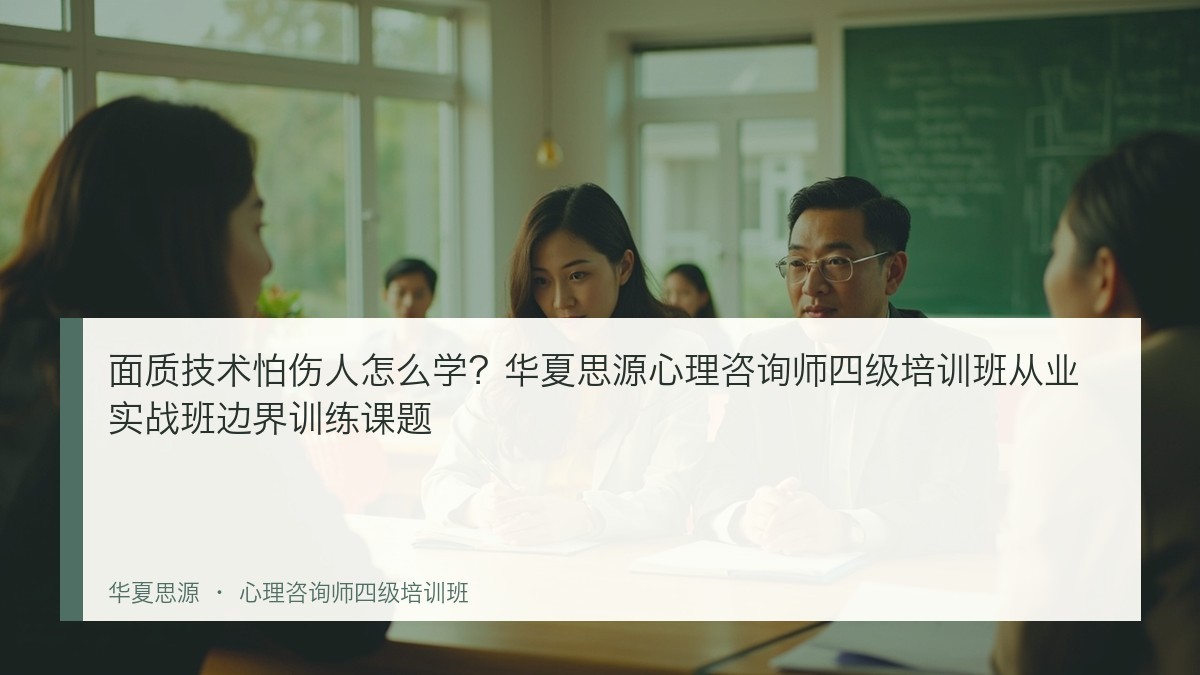面质技术怕伤人怎么学?华夏思源心理咨询师四级培训班从业实战班边界训练课题