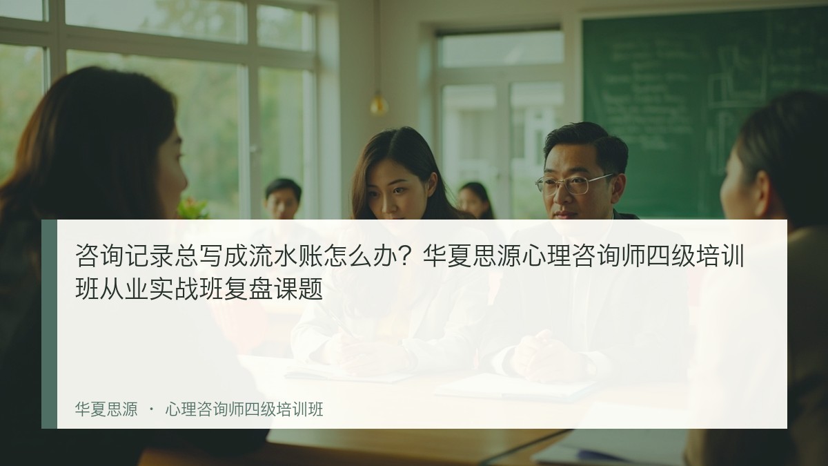 咨询记录总写成流水账怎么办?华夏思源心理咨询师四级培训班从业实战班复盘课题