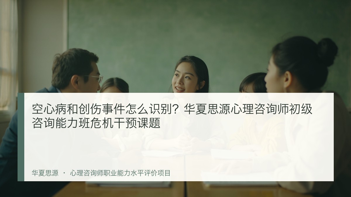 空心病和创伤事件怎么识别?华夏思源心理咨询师初级咨询能力班危机干预课题