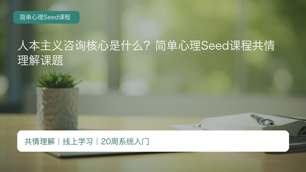 人本主义咨询核心是什么?简单心理Seed课程共情理解课题