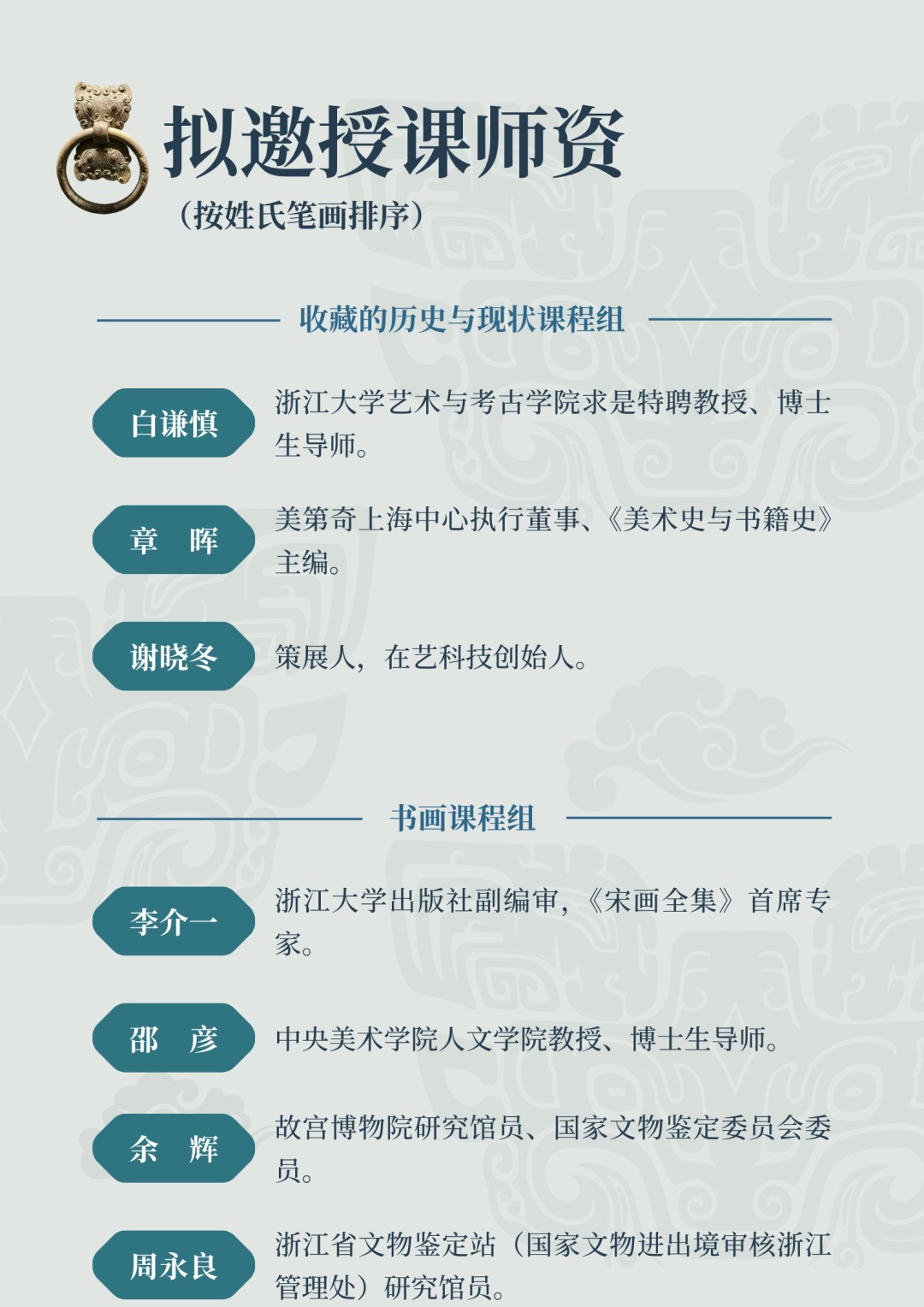 浙江大学艺术品收藏与鉴赏高级研修班第十三期11月开班