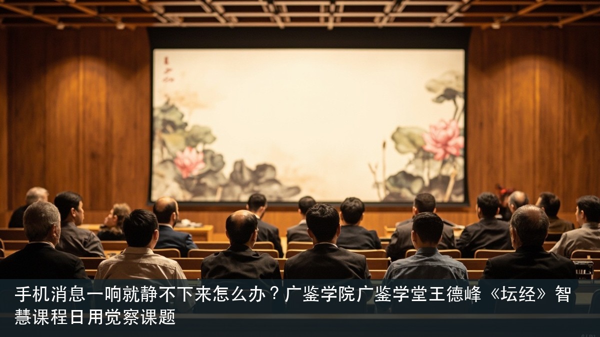 手机消息一响就静不下来怎么办?广鉴学院广鉴学堂王德峰《坛经》智慧课程日用觉察课题