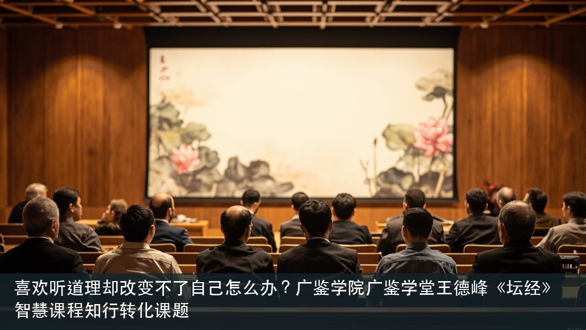 喜欢听道理却改变不了自己怎么办?广鉴学院广鉴学堂王德峰《坛经》智慧课程知行转化课题