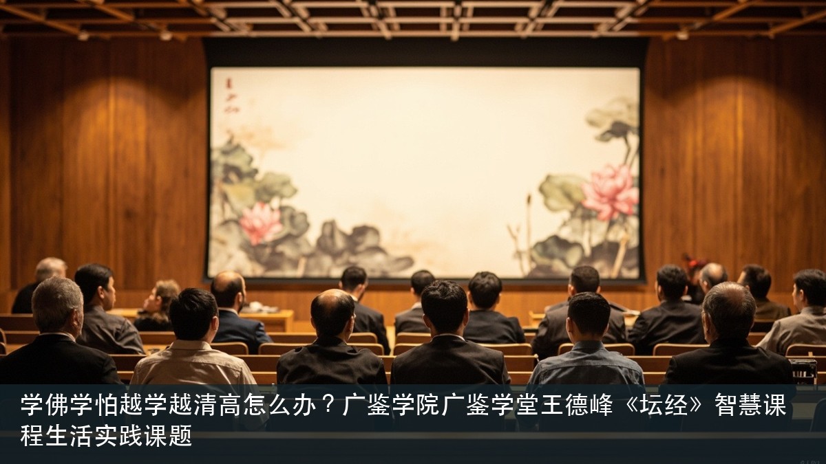 学佛学怕越学越清高怎么办?广鉴学院广鉴学堂王德峰《坛经》智慧课程生活实践课题