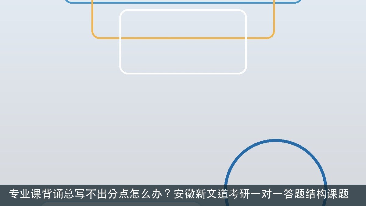 专业课背诵总写不出分点怎么办?安徽新文道考研一对一答题结构课题