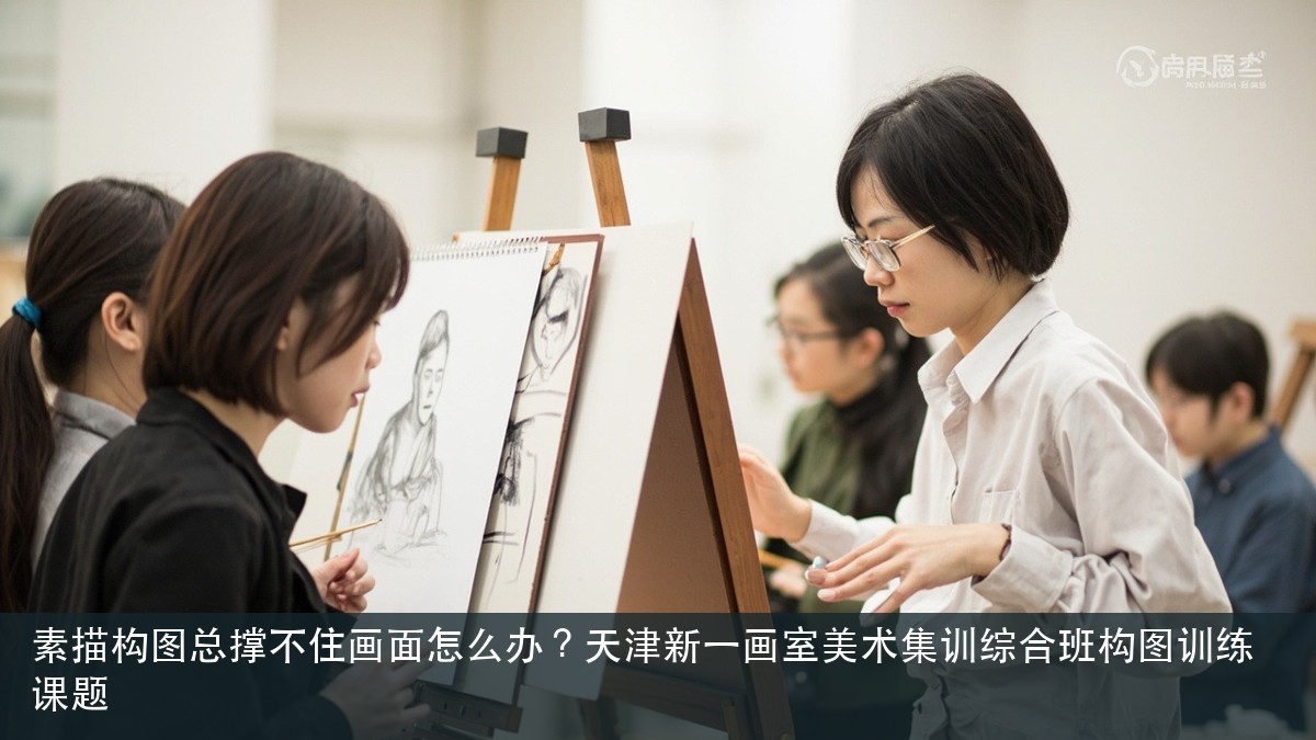 素描构图总撑不住画面怎么办?天津新一画室美术集训综合班构图训练课题
