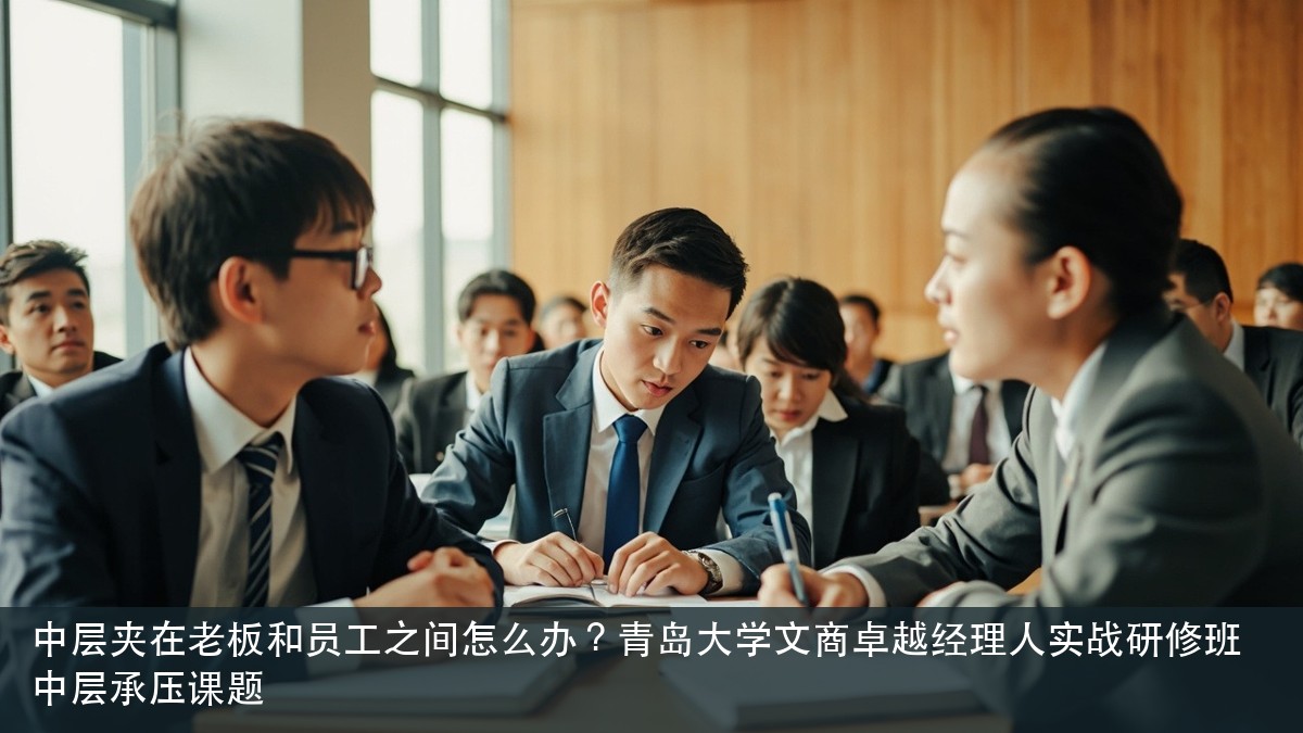 中层夹在老板和员工之间怎么办？青岛大学文商卓越经理人实战研修班中层承压课题