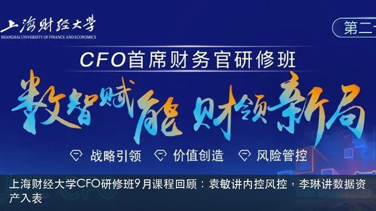 数据资产入表课程哪里学?上海财经大学CFO研修班李琳教授详解