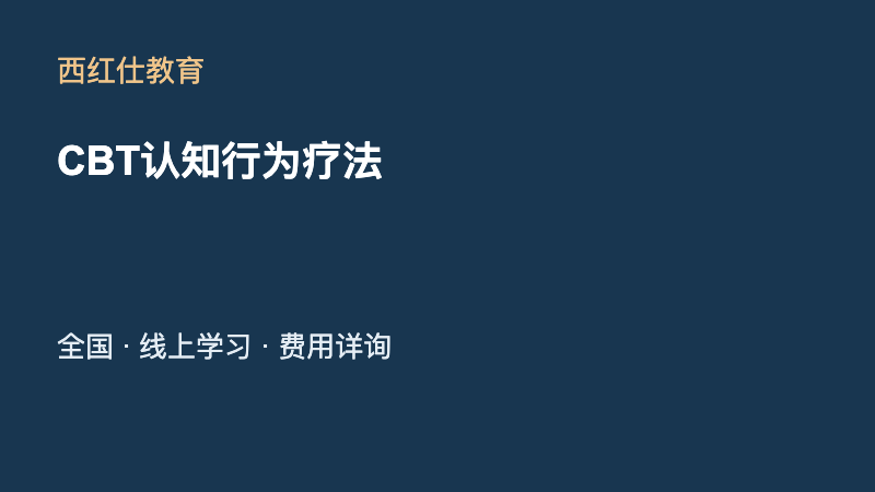 CBT认知行为疗法