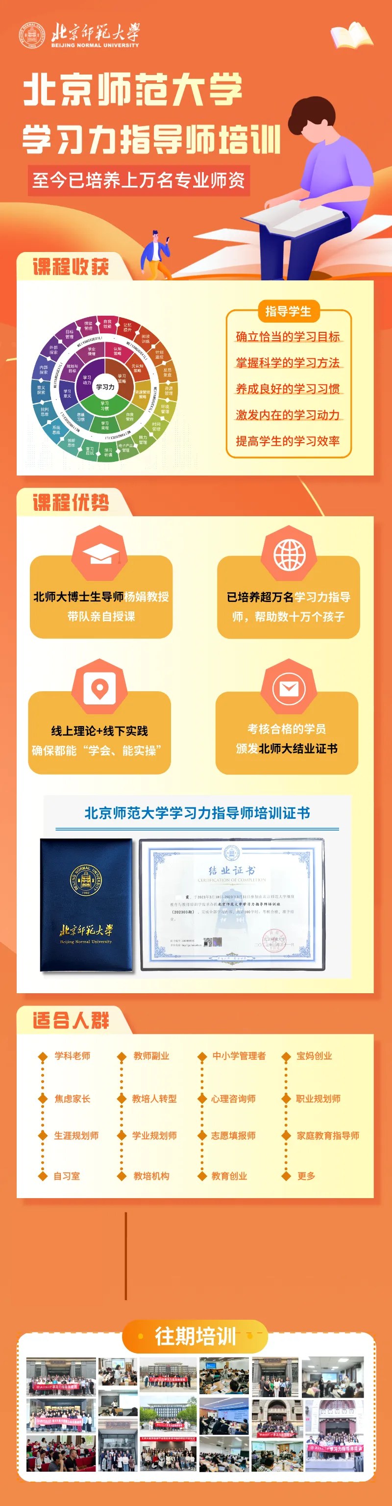 杨娟、马兰、张玉梅主讲北京师范大学第65期学习力指导师培训:11月5日线上开班、11月24—26日线下集训